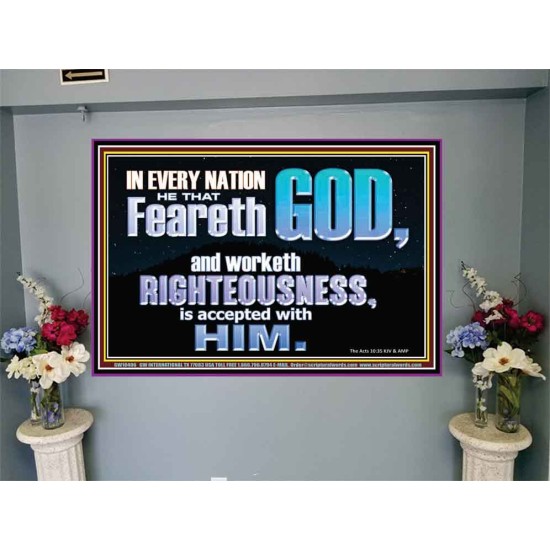 FEAR GOD AND WORKETH RIGHTEOUSNESS  Sanctuary Wall Portrait  GWJOY10406  