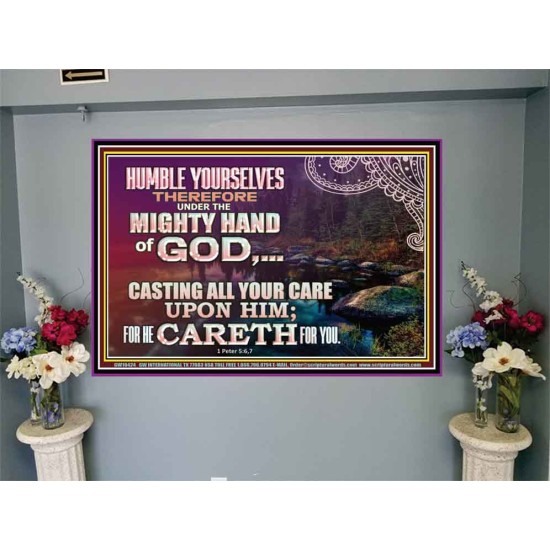 CASTING YOUR CARE UPON HIM FOR HE CARETH FOR YOU  Sanctuary Wall Portrait  GWJOY10424  