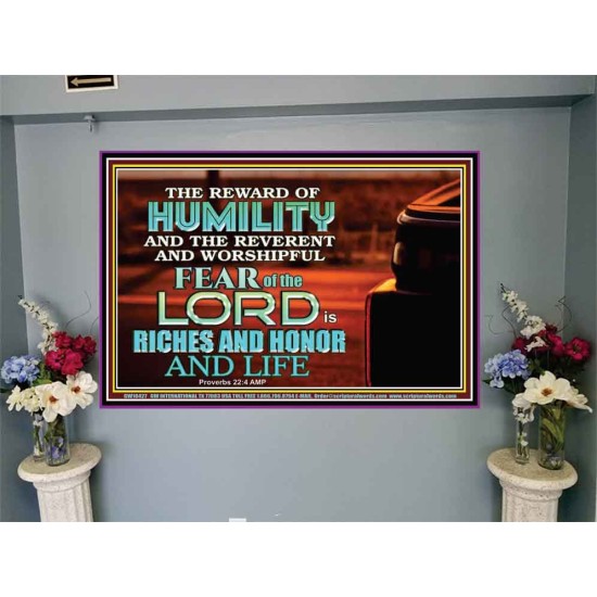 HUMILITY AND RIGHTEOUSNESS IN GOD BRINGS RICHES AND HONOR AND LIFE  Unique Power Bible Portrait  GWJOY10427  