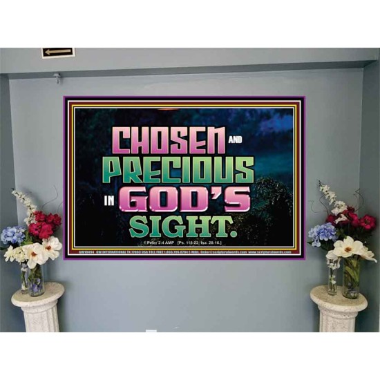 CHOSEN AND PRECIOUS IN THE SIGHT OF GOD  Modern Christian Wall Décor Portrait  GWJOY10494  