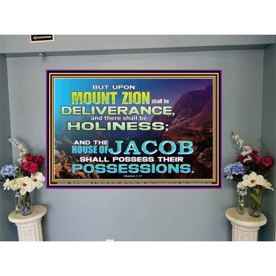 UPON MOUNT ZION THERE SHALL BE DELIVERANCE  Christian Paintings Portrait  GWJOY10499  