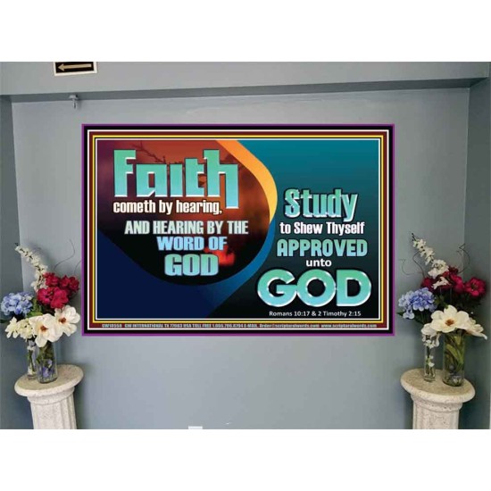 FAITH COMES BY HEARING THE WORD OF CHRIST  Christian Quote Portrait  GWJOY10558  
