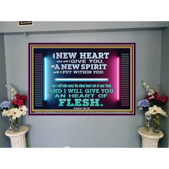 A NEW HEART ALSO WILL I GIVE YOU  Custom Wall Scriptural Art  GWJOY10608  