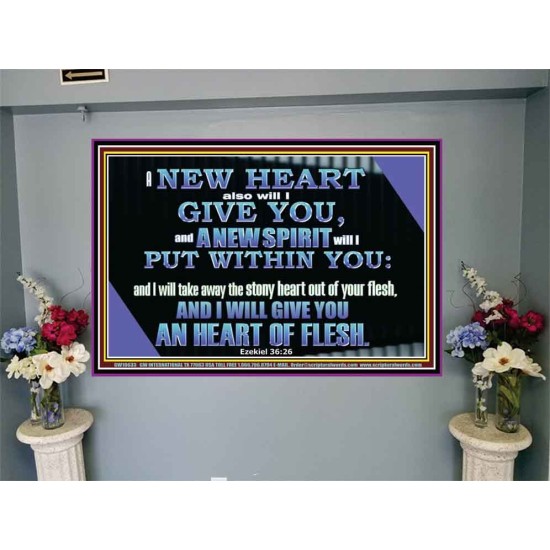 I WILL GIVE YOU A NEW HEART AND NEW SPIRIT  Bible Verse Wall Art  GWJOY10633  