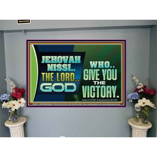 JEHOVAHNISSI THE LORD GOD WHO GIVE YOU THE VICTORY  Bible Verses Wall Art  GWJOY10774  