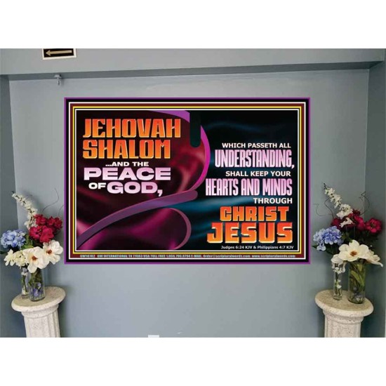 JEHOVAH SHALOM THE PEACE OF GOD KEEP YOUR HEARTS AND MINDS  Bible Verse Wall Art Portrait  GWJOY10782  