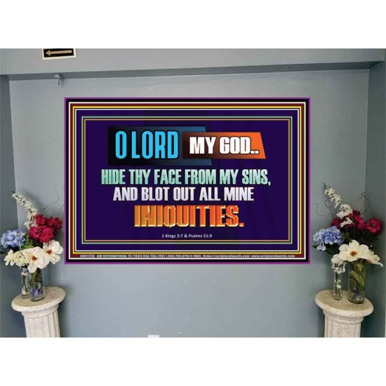 HIDE THY FACE FROM MY SINS AND BLOT OUT ALL MINE INIQUITIES  Bible Verses Wall Art & Decor   GWJOY11738  