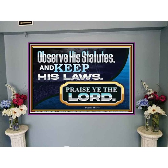 OBSERVE HIS STATUES AND KEEP HIS LAWS  Righteous Living Christian Portrait  GWJOY12021  