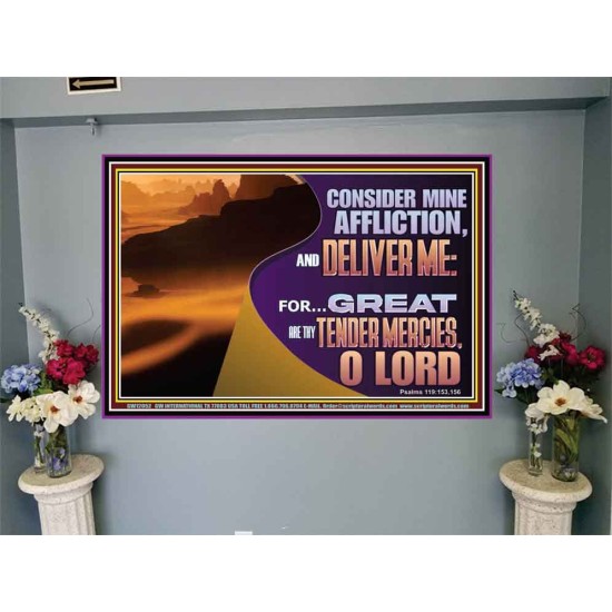 CONSIDER MINE AFFLICTION O LORD  Christian Artwork Glass Portrait  GWJOY12052  