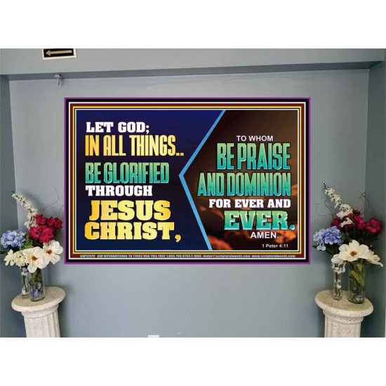 LET GOD IN ALL THINGS BE GLORIFIED THROUGH JESUS CHRIST  Christian Wall Décor  GWJOY12070  