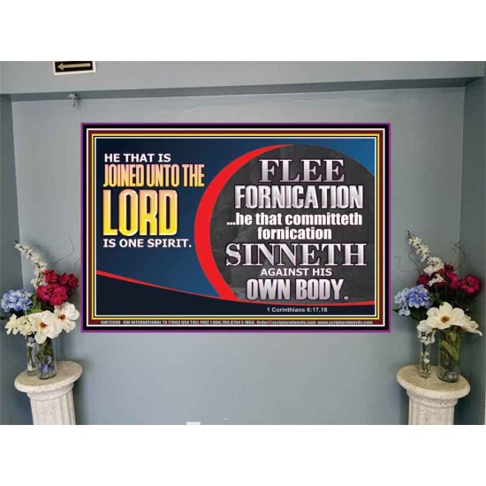 HE THAT IS JOINED UNTO THE LORD IS ONE SPIRIT FLEE FORNICATION  Scriptural Décor  GWJOY12098  