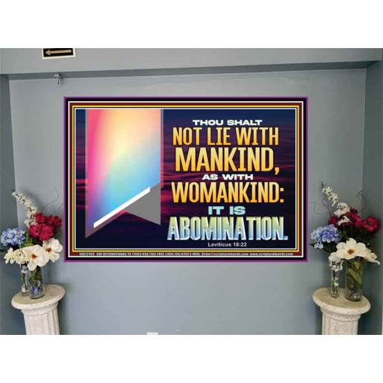 THOU SHALT NOT LIE WITH MANKIND AS WITH WOMANKIND IT IS ABOMINATION  Bible Verse for Home Portrait  GWJOY12169  