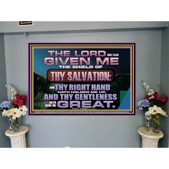 THY RIGHT HAND HATH HOLDEN ME UP  Ultimate Inspirational Wall Art Portrait  GWJOY12377  