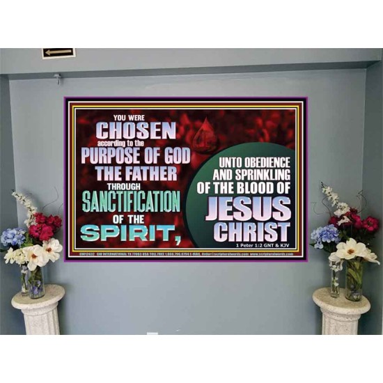 CHOSEN ACCORDING TO THE PURPOSE OF GOD THE FATHER THROUGH SANCTIFICATION OF THE SPIRIT  Church Portrait  GWJOY12432  