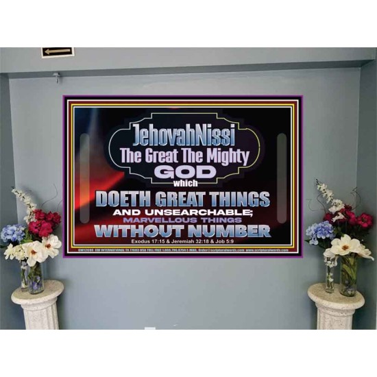 JEHOVAH NISSI THE GREAT THE MIGHTY GOD  Scriptural Décor Portrait  GWJOY12698  