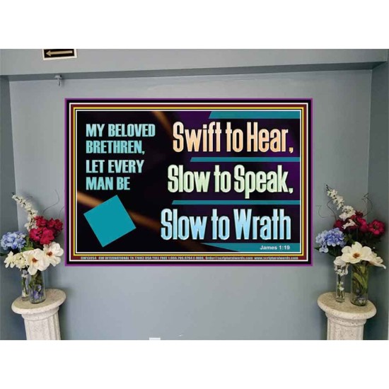 SWIFT TO HEAR SLOW TO SPEAK SLOW TO WRATH  Church Decor Portrait  GWJOY13054  