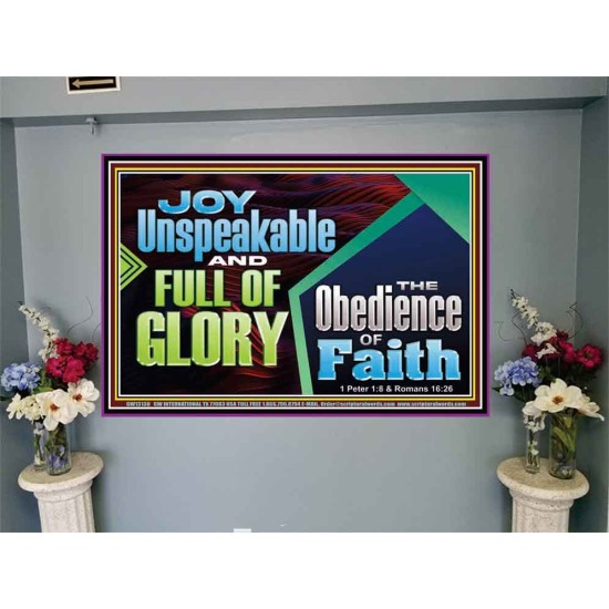 JOY UNSPEAKABLE AND FULL OF GLORY THE OBEDIENCE OF FAITH  Christian Paintings Portrait  GWJOY13130  