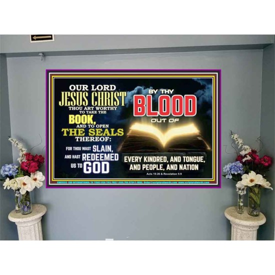 THOU ART WORTHY TO OPEN THE SEAL OUR LORD JESUS CHRIST  Ultimate Inspirational Wall Art Picture  GWJOY9555  