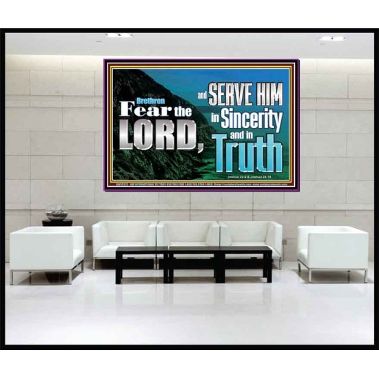 SERVE THE LORD IN SINCERITY AND TRUTH  Custom Inspiration Bible Verse Portrait  GWJOY10322  