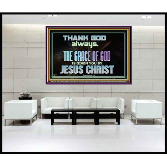 THANKING GOD ALWAYS OPENS GREATER DOOR  Scriptural Décor Portrait  GWJOY10442  