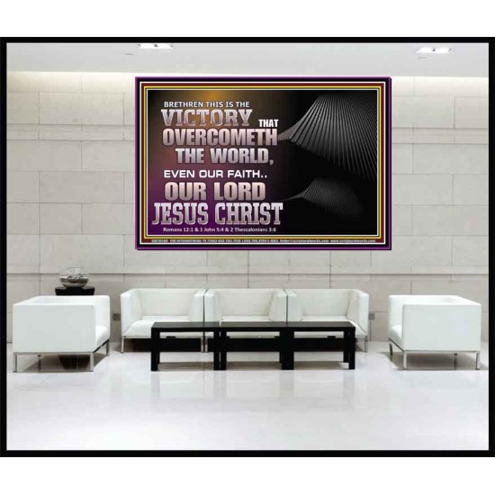 THE VICTORY THAT OVERCOMETH THE WORLD JESUS CHRIST  Christian Art Portrait  GWJOY10580  