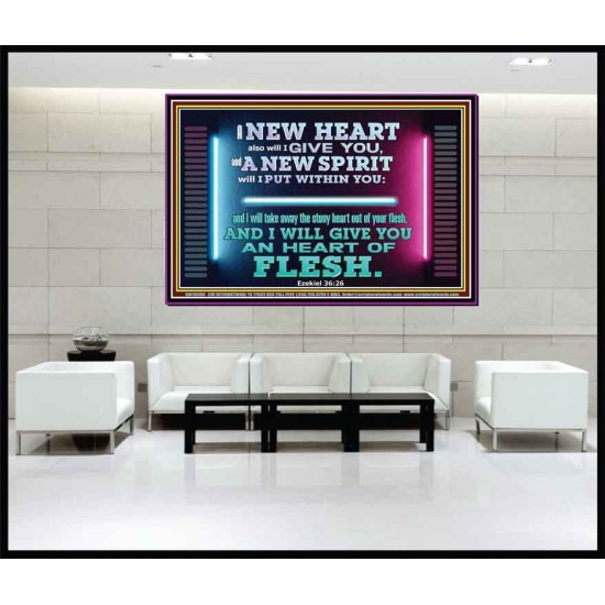 A NEW HEART ALSO WILL I GIVE YOU  Custom Wall Scriptural Art  GWJOY10608  