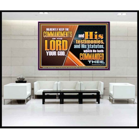 DILIGENTLY KEEP THE COMMANDMENTS OF THE LORD OUR GOD  Ultimate Inspirational Wall Art Portrait  GWJOY10719  