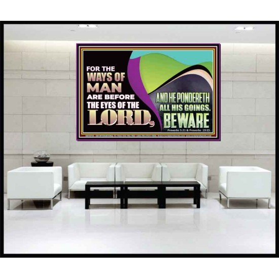 THE WAYS OF MAN ARE BEFORE THE EYES OF THE LORD  Contemporary Christian Wall Art Portrait  GWJOY10765  