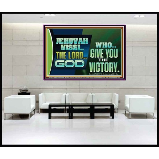 JEHOVAHNISSI THE LORD GOD WHO GIVE YOU THE VICTORY  Bible Verses Wall Art  GWJOY10774  