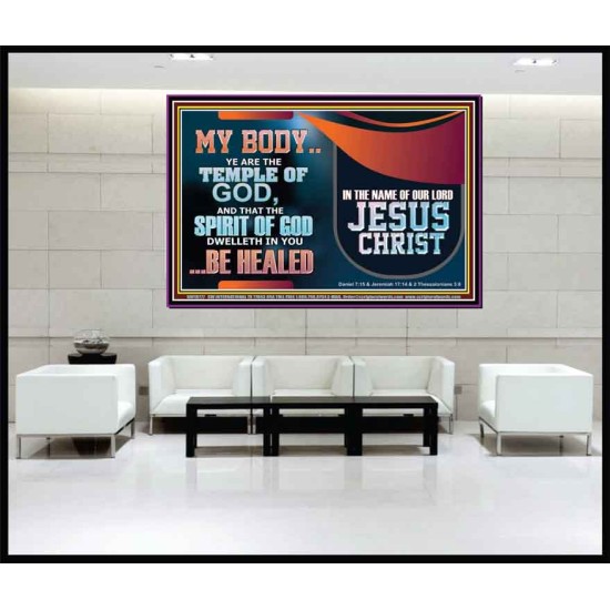 YOU ARE THE TEMPLE OF GOD BE HEALED IN THE NAME OF JESUS CHRIST  Bible Verse Wall Art  GWJOY10777  