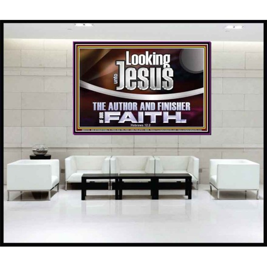 LOOKING UNTO JESUS THE AUTHOR AND FINISHER OF OUR FAITH  Modern Wall Art  GWJOY12114  