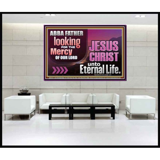 THE MERCY OF OUR LORD JESUS CHRIST UNTO ETERNAL LIFE  Christian Quotes Portrait  GWJOY12117  