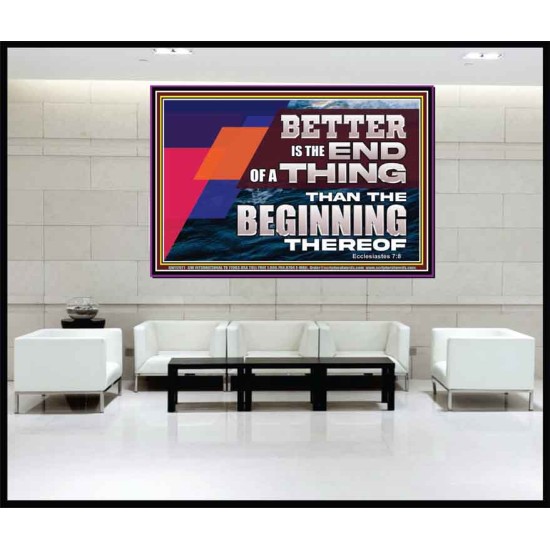 BETTER IS THE END OF A THING THAN THE BEGINNING THEREOF  Contemporary Christian Wall Art Portrait  GWJOY12971  