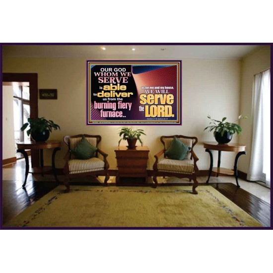OUR GOD WHOM WE SERVE IS ABLE TO DELIVER US  Custom Wall Scriptural Art  GWJOY10602  