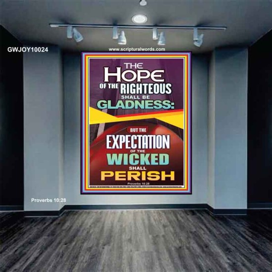 THE HOPE OF THE RIGHTEOUS IS GLADNESS  Children Room Portrait  GWJOY10024  