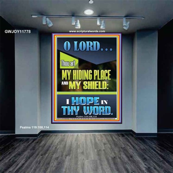 JEHOVAH OUR HIDING PLACE AND SHIELD  Encouraging Bible Verses Portrait  GWJOY11778  