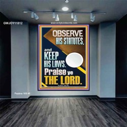 OBSERVE HIS STATUTES AND KEEP ALL HIS LAWS  Wall & Art Décor  GWJOY11812  "37x49"