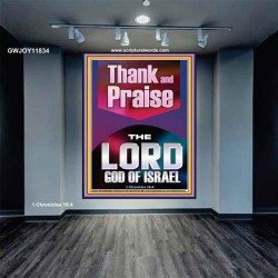 THANK AND PRAISE THE LORD GOD  Custom Christian Wall Art  GWJOY11834  "37x49"