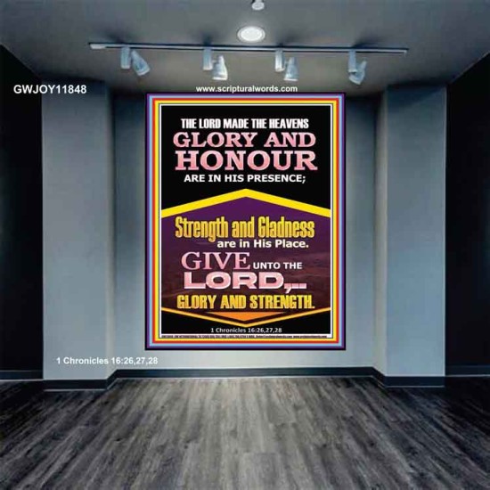 GLORY AND HONOUR ARE IN HIS PRESENCE  Custom Inspiration Scriptural Art Portrait  GWJOY11848  
