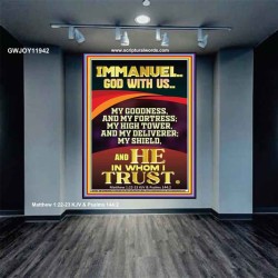 IMMANUEL GOD WITH US MY GOODNESS MY FORTRESS MY HIGH TOWER MY DELIVERER MY SHIELD  Children Room Wall Portrait  GWJOY11942  "37x49"