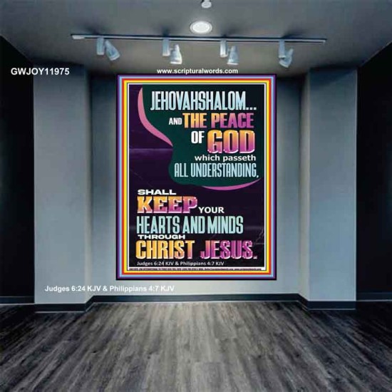 JEHOVAH SHALOM SHALL KEEP YOUR HEARTS AND MINDS THROUGH CHRIST JESUS  Scriptural Décor  GWJOY11975  