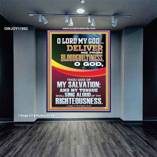 DELIVER ME FROM BLOODGUILTINESS O LORD MY GOD  Encouraging Bible Verse Portrait  GWJOY11992  