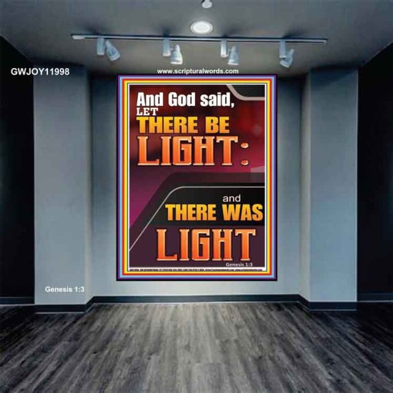 LET THERE BE LIGHT AND THERE WAS LIGHT  Christian Quote Portrait  GWJOY11998  
