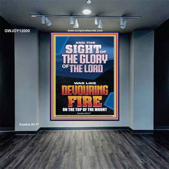 THE SIGHT OF THE GLORY OF THE LORD WAS LIKE DEVOURING FIRE  Christian Paintings  GWJOY12000  