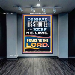 OBSERVE HIS STATUTES AND KEEP ALL HIS LAWS  Christian Wall Art Wall Art  GWJOY12188  "37x49"