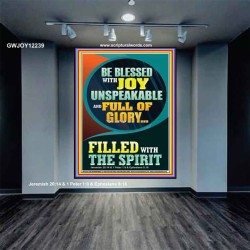 BE BLESSED WITH JOY UNSPEAKABLE  Contemporary Christian Wall Art Portrait  GWJOY12239  "37x49"