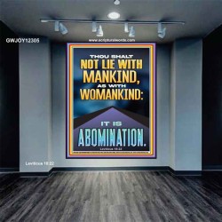 NEVER LIE WITH MANKIND AS WITH WOMANKIND IT IS ABOMINATION  Décor Art Works  GWJOY12305  "37x49"