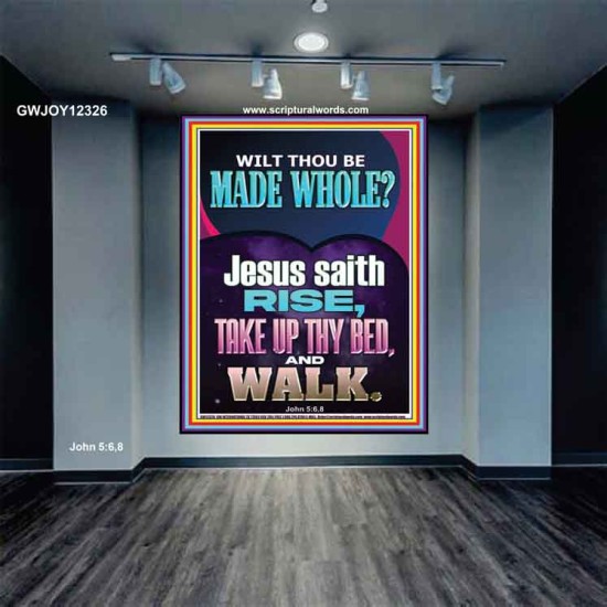 RISE TAKE UP THY BED AND WALK  Custom Wall Scripture Art  GWJOY12326  