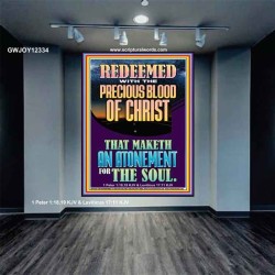 REDEEMED WITH THE PRECIOUS BLOOD OF CHRIST  Custom Wall Décor  GWJOY12334  "37x49"