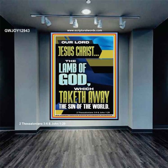 LAMB OF GOD WHICH TAKETH AWAY THE SIN OF THE WORLD  Ultimate Inspirational Wall Art Portrait  GWJOY12943  